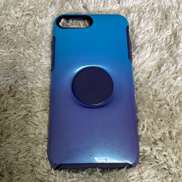 Otterbox iphone 7 plus blue ombre iphone case with popsocket - Picture 1 of 6